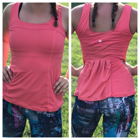 Lululemon Ruffle Back Coral Workout Tank Size 4 - Picture 1 of 1